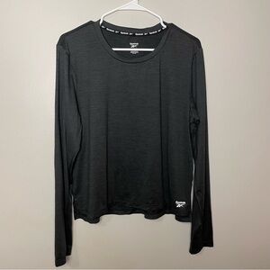 Reebok Black Long Sleeve Athletic Top Size Large